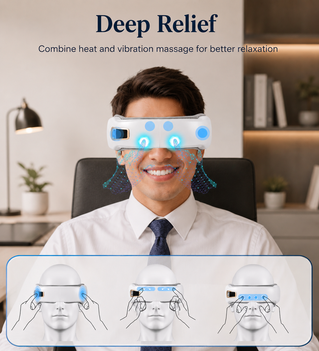 Veluna™ Smart Eye Massager with Heat & Bluetooth