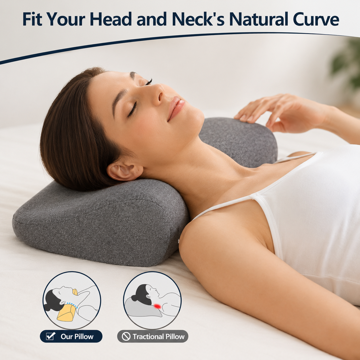 DeepSleep Neck Relaxer | Ergonomic Memory Foam Support Pillow