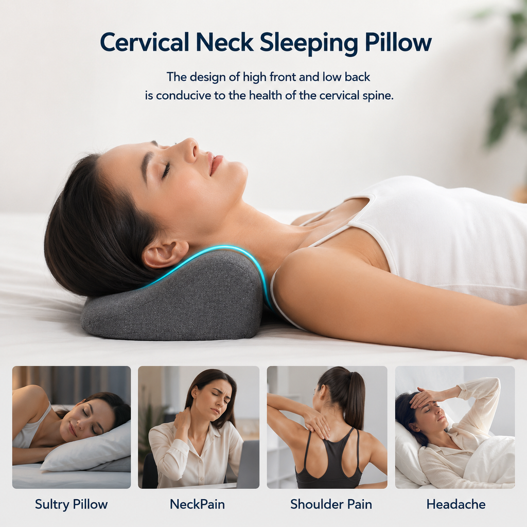 DeepSleep Neck Relaxer | Ergonomic Memory Foam Support Pillow