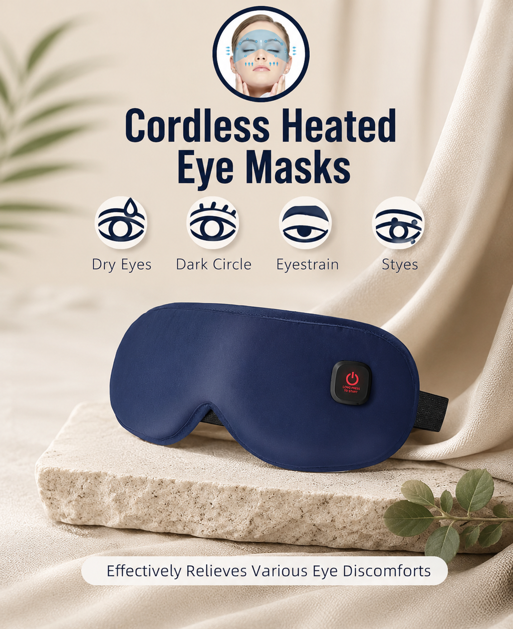 Veluna Heated Sleep Mask | Cordless Eye Relief & Deep Sleep Therapy