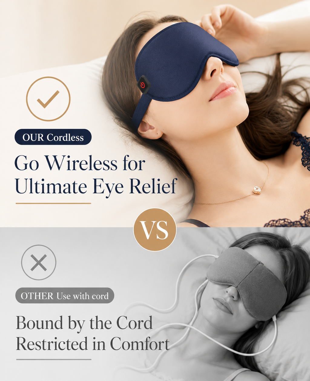 Veluna Heated Sleep Mask | Cordless Eye Relief & Deep Sleep Therapy