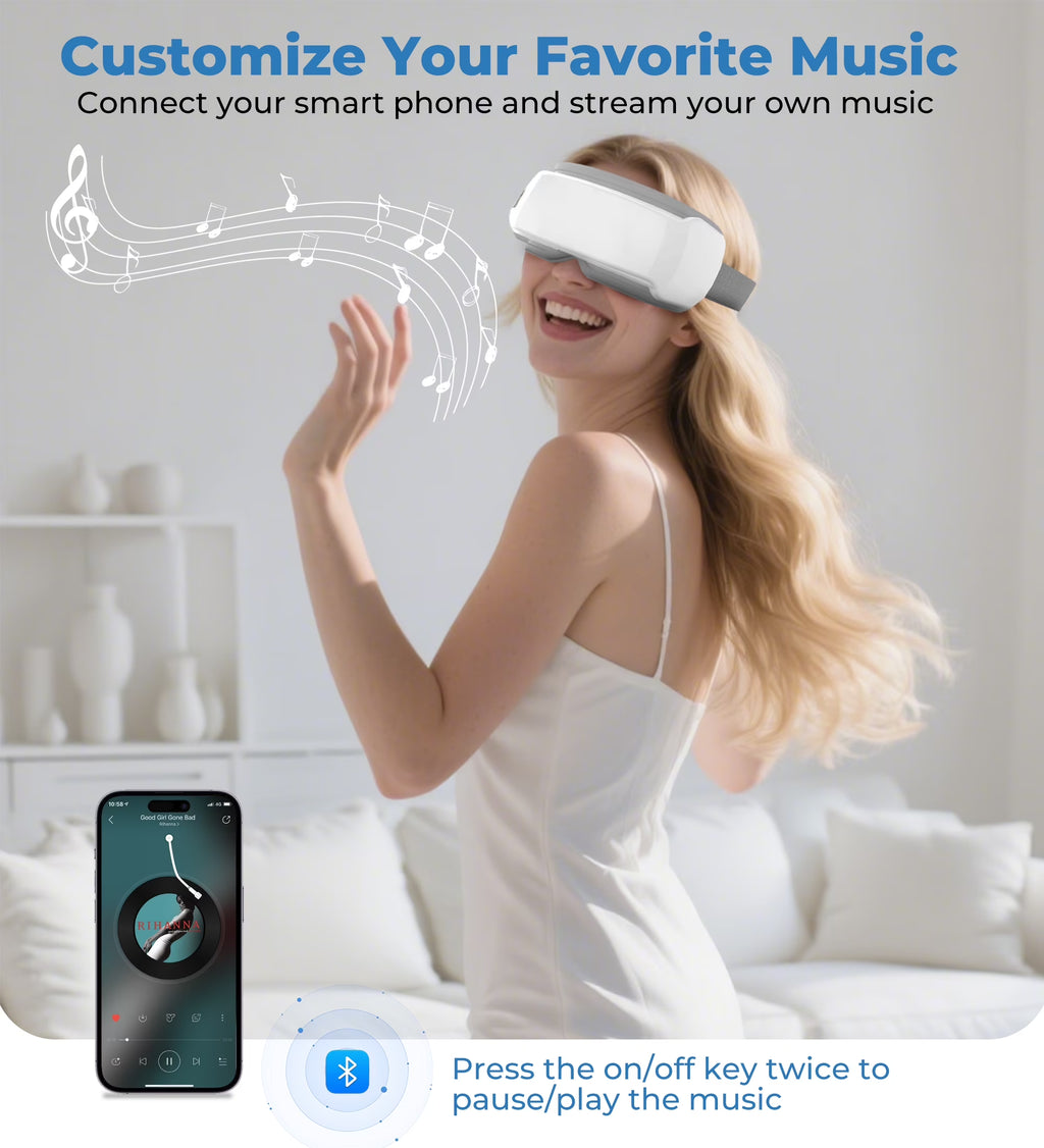 Veluna™ Smart Eye Massager with Heat & Bluetooth